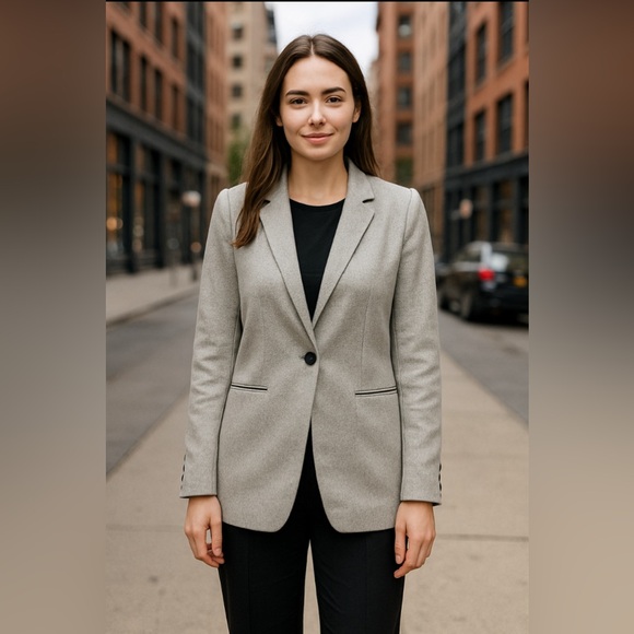 Banana Republic Light Gray Blazer Y2K– Women’s Size 6, Classic Fit - Picture 8 of 11